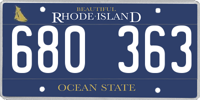 RI license plate 680363