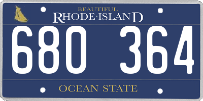 RI license plate 680364