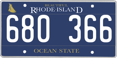 RI license plate 680366