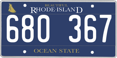 RI license plate 680367