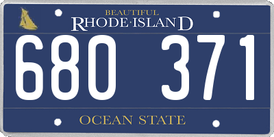 RI license plate 680371