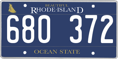 RI license plate 680372