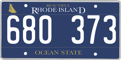 RI license plate 680373