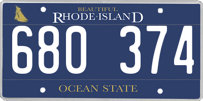 RI license plate 680374