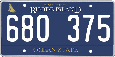RI license plate 680375