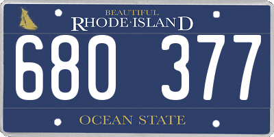 RI license plate 680377