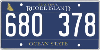 RI license plate 680378