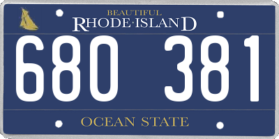 RI license plate 680381