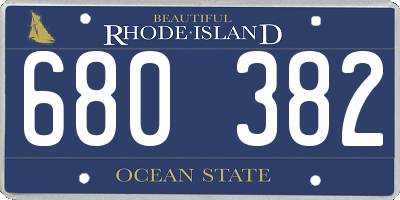 RI license plate 680382