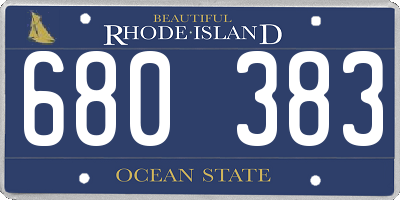 RI license plate 680383