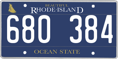 RI license plate 680384