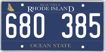 RI license plate 680385