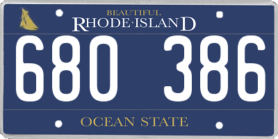 RI license plate 680386