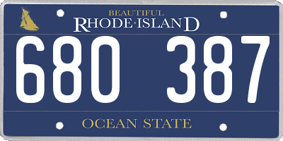 RI license plate 680387
