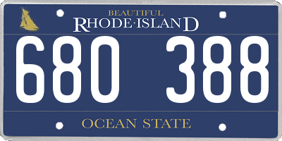 RI license plate 680388