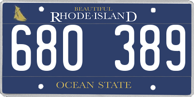 RI license plate 680389