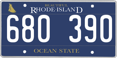RI license plate 680390
