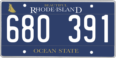 RI license plate 680391