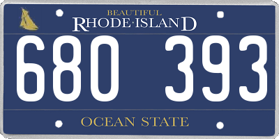 RI license plate 680393