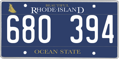 RI license plate 680394