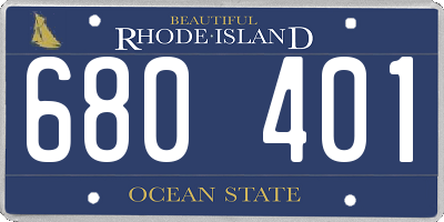 RI license plate 680401