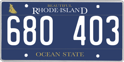 RI license plate 680403