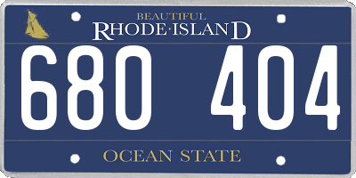 RI license plate 680404