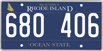 RI license plate 680406