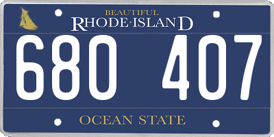 RI license plate 680407