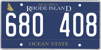 RI license plate 680408