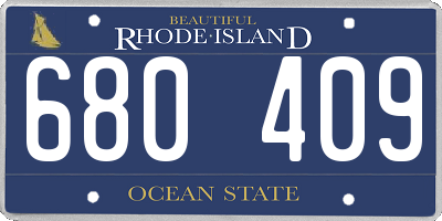 RI license plate 680409