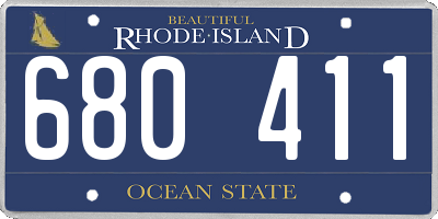 RI license plate 680411