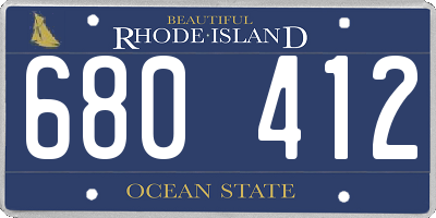 RI license plate 680412