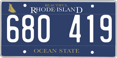 RI license plate 680419
