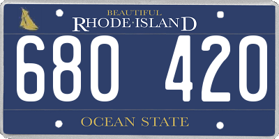 RI license plate 680420