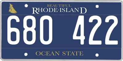 RI license plate 680422
