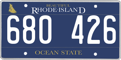 RI license plate 680426