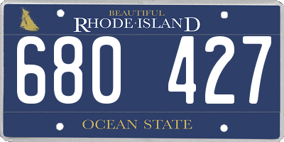 RI license plate 680427