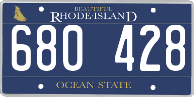 RI license plate 680428