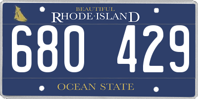 RI license plate 680429