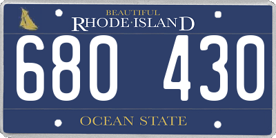 RI license plate 680430