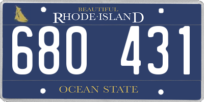RI license plate 680431