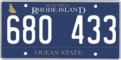 RI license plate 680433