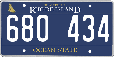 RI license plate 680434