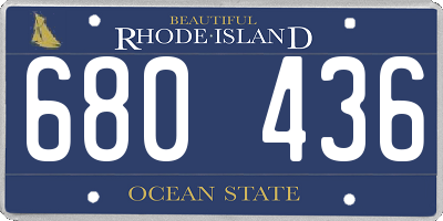 RI license plate 680436