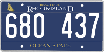 RI license plate 680437