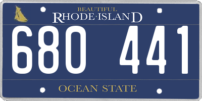 RI license plate 680441