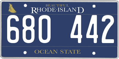RI license plate 680442