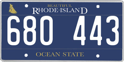 RI license plate 680443