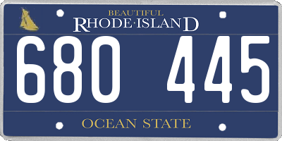 RI license plate 680445